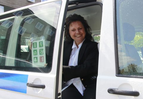 Yvonne Botterhuis, pictokaart, taxibus, leerlingenvervoer