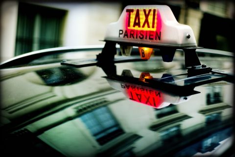 taxi, parijs, Frankrijk, taxibord