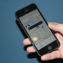 Uber, Taxi-Bestel-App, smartphone, app, taxichauffeur