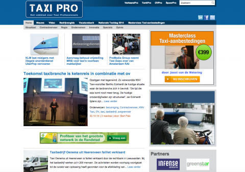 TaxiPro.nl, vakblad, nieuws, taxi, taxibranche, website