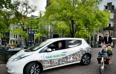 Taxi Electric, elektrische taxi, Amsterdam, Nissan Leaf
