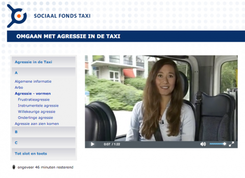 Online cursus, omgaan met agressie in de taxi, Sociaal Fonds Taxi