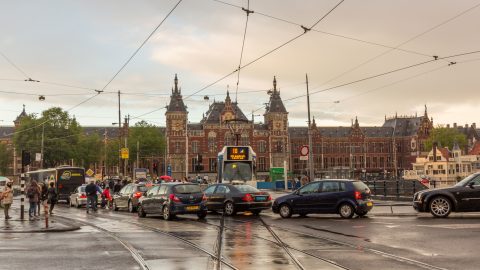 Verkeersdrukte in Amsterdam