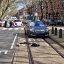 Ongeval tussen taxi en fietser in Amsterdam